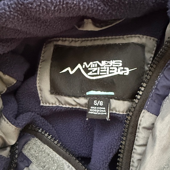 Kids Gray and Blue Puffer Jacket - Picture 3 of 3